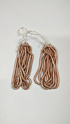 Two hanks of 2mm rose copper real metal sequins