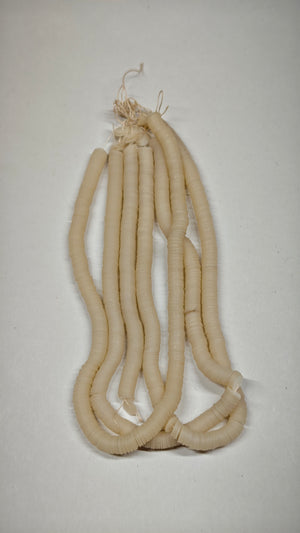Three threads of 6mm cream perlaine sequins