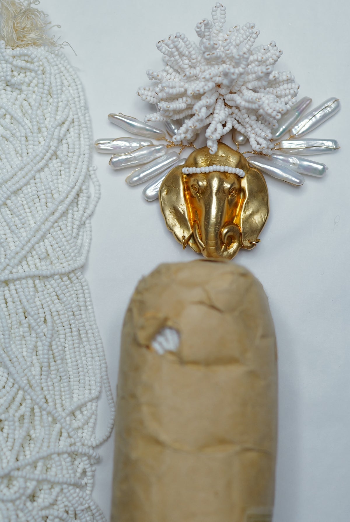 Matte White Vintage Beads – view 2