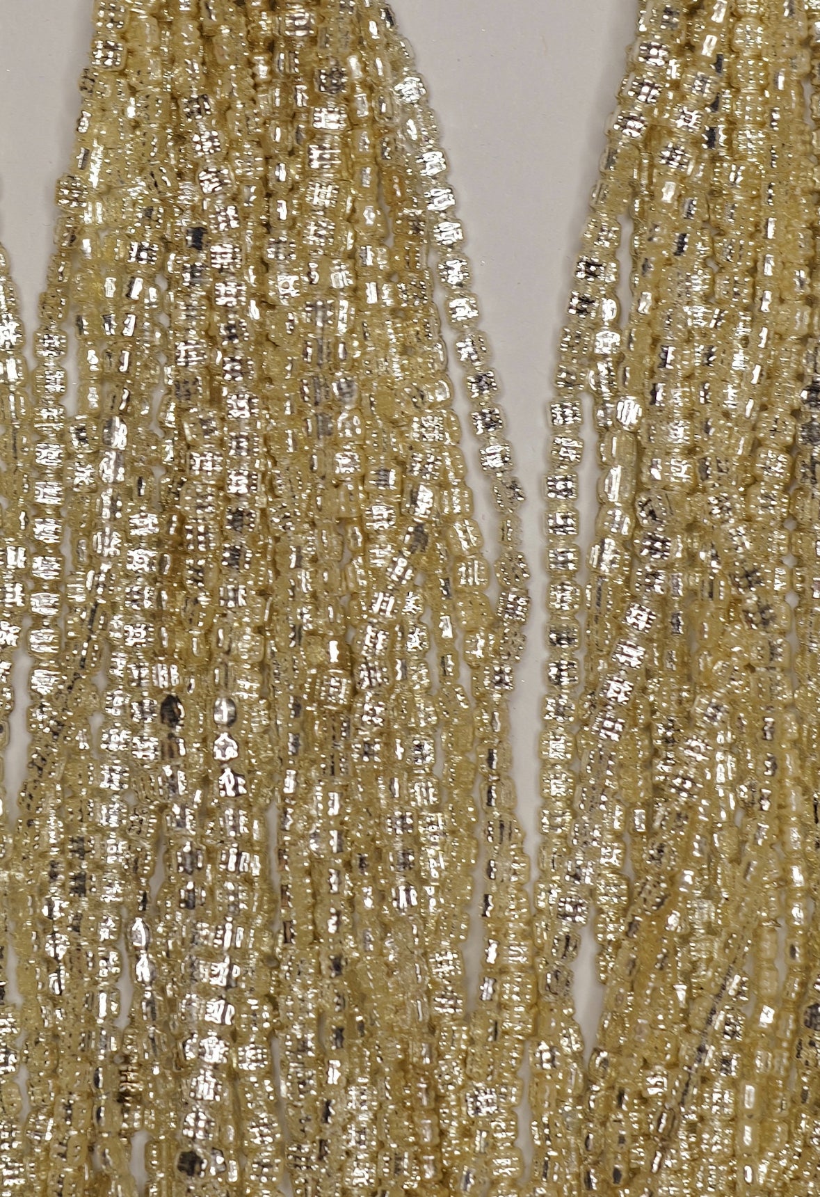 Silver Textured Hollow-Blown Glass Antique Beads