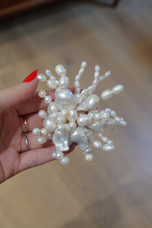 Brooch from Natural Baroque Pearls