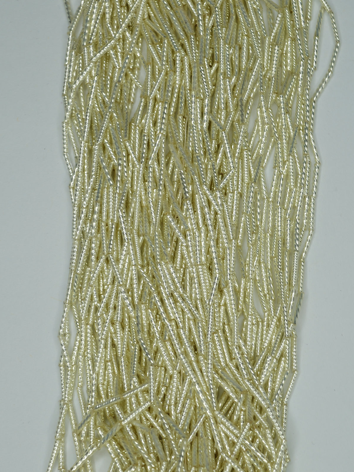Silver Twisted Antique Blown Glass Beads – view 2
