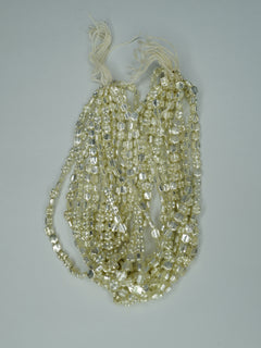 Antique Silver Hexagonal Hollow-Blown Glass Beads