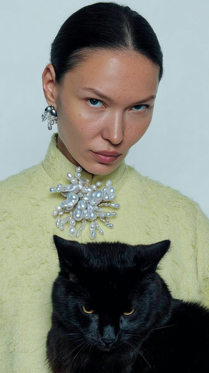 Brooch from Natural Baroque Pearls