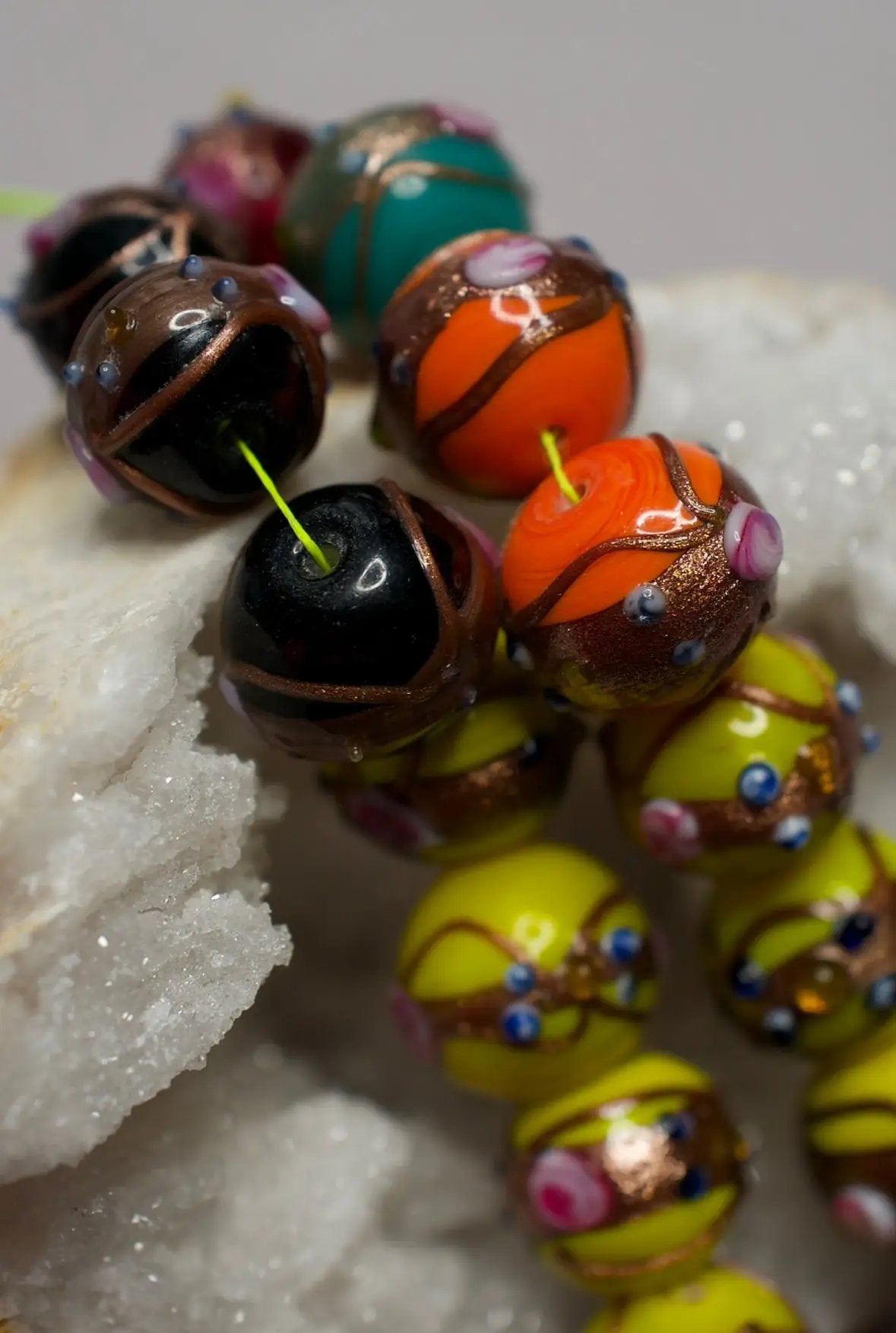 Vintage Venetian Glass Wedding Cake Beads