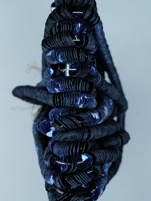 5mm Navy Blue Metallic Cuvettes - Norman Hartnell Archive
