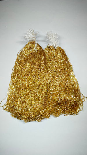 Gold silver-lined glass tubes, two hanks