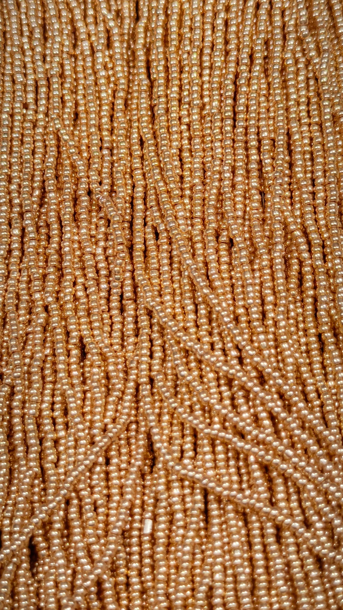 Close-up of champagne gold vintage seed beads