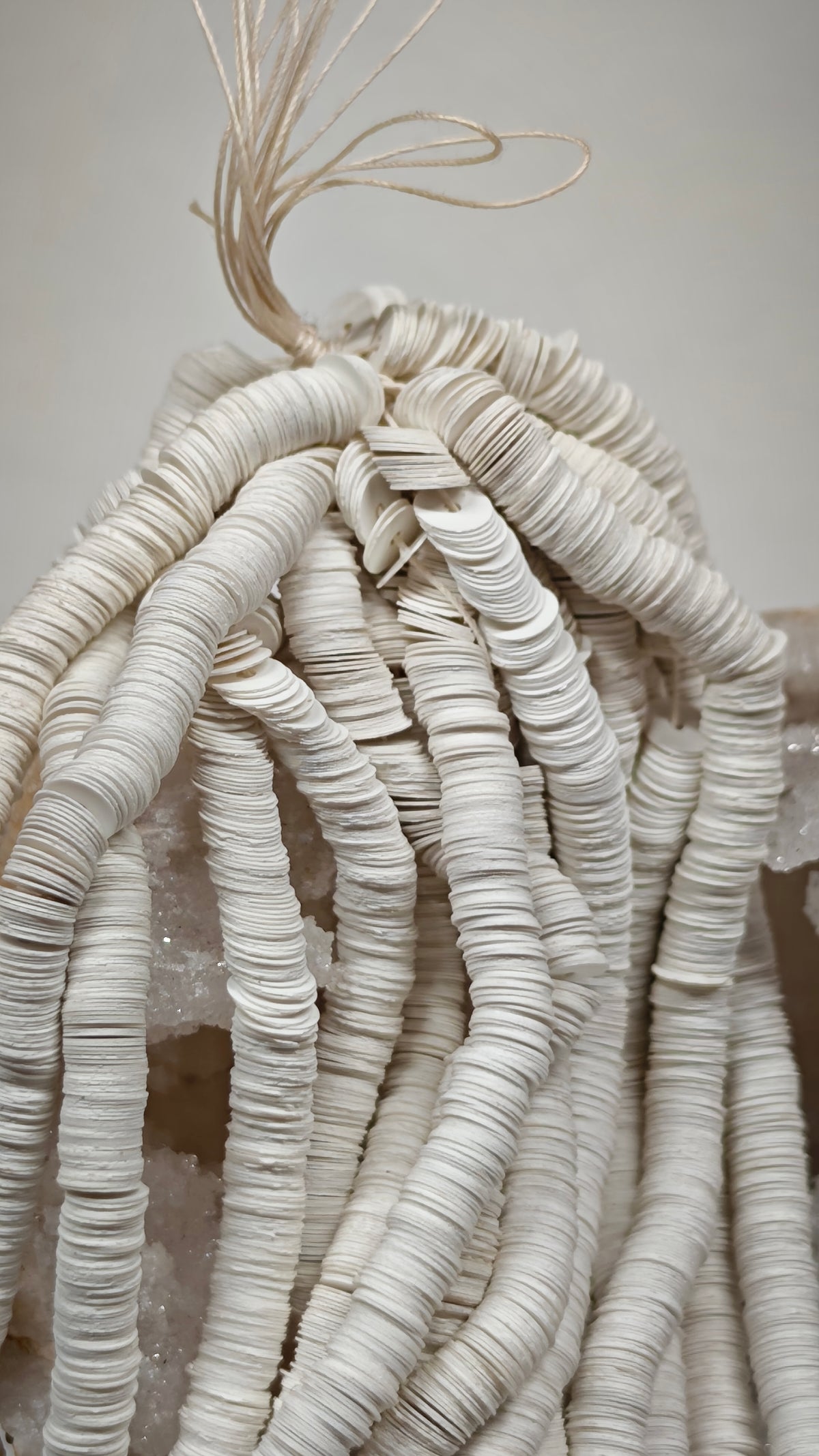 Close-up of chalk white matte cuvettes