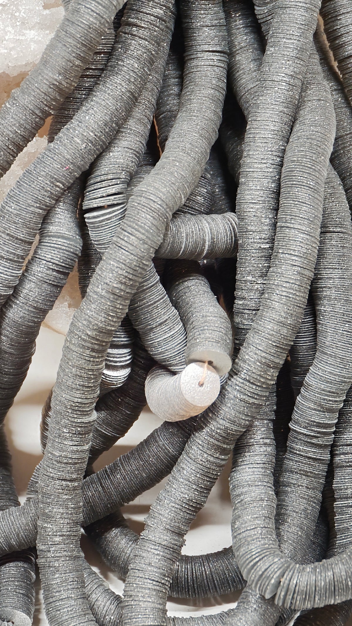 6mm grey satin vintage sequins