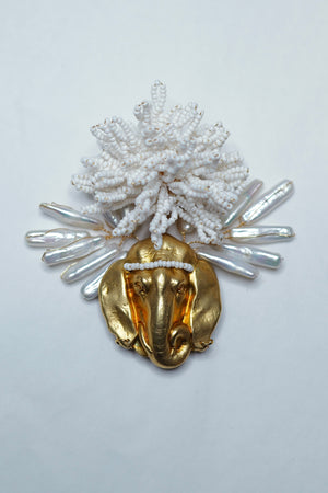 Elephant Brooch - Joseff of Hollywood Cast // Natural Pearls