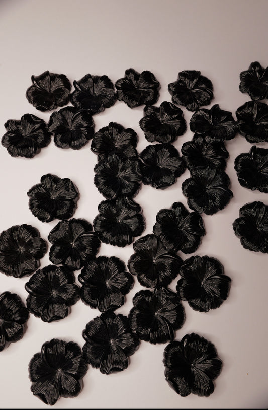 Black Large Flowers