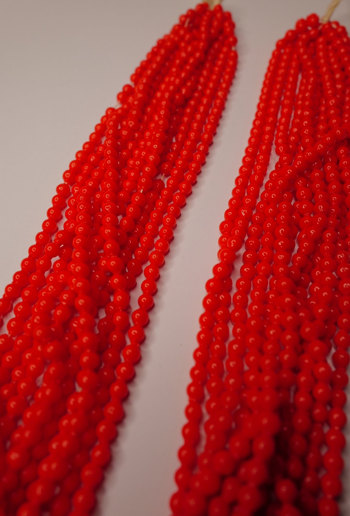 Red Hollow-Blown Glass Antique Beads