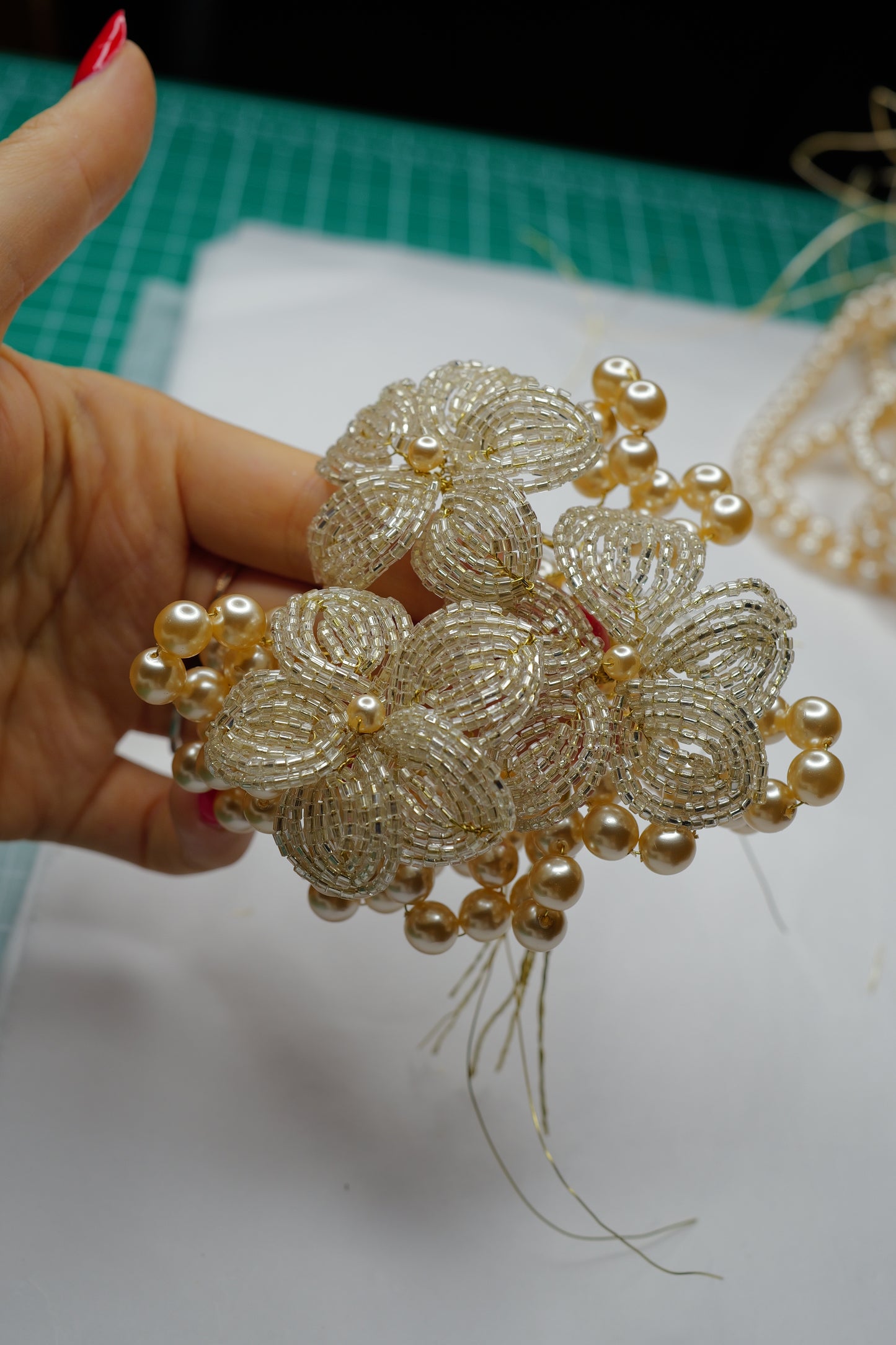 Brooch from Vintage Beads & Faux Pearls