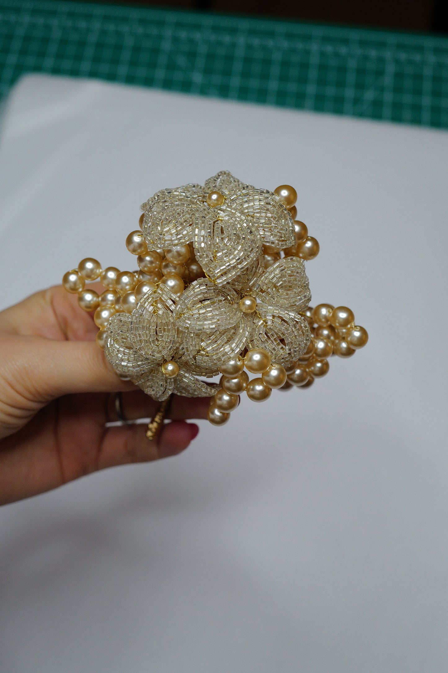 Brooch from Vintage Beads & Faux Pearls