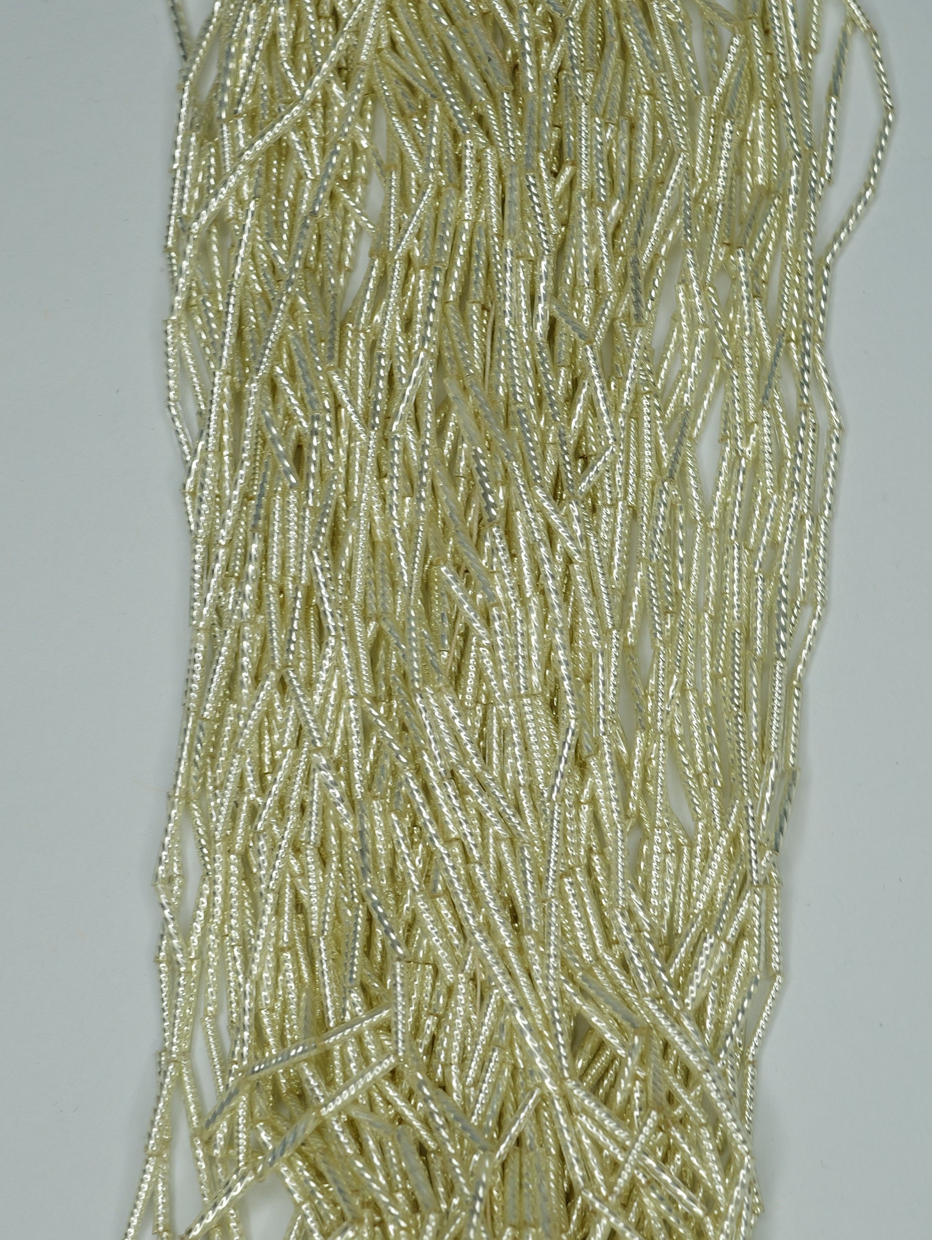 Silver Twisted Antique Blown Glass Beads