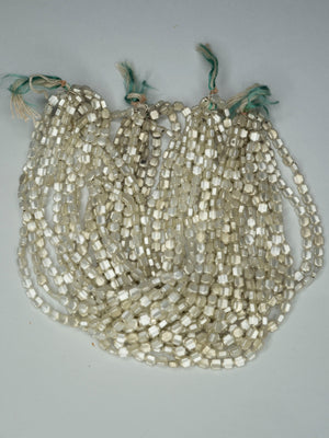 Antique Silver Matte Hollow-Blown Glass Beads