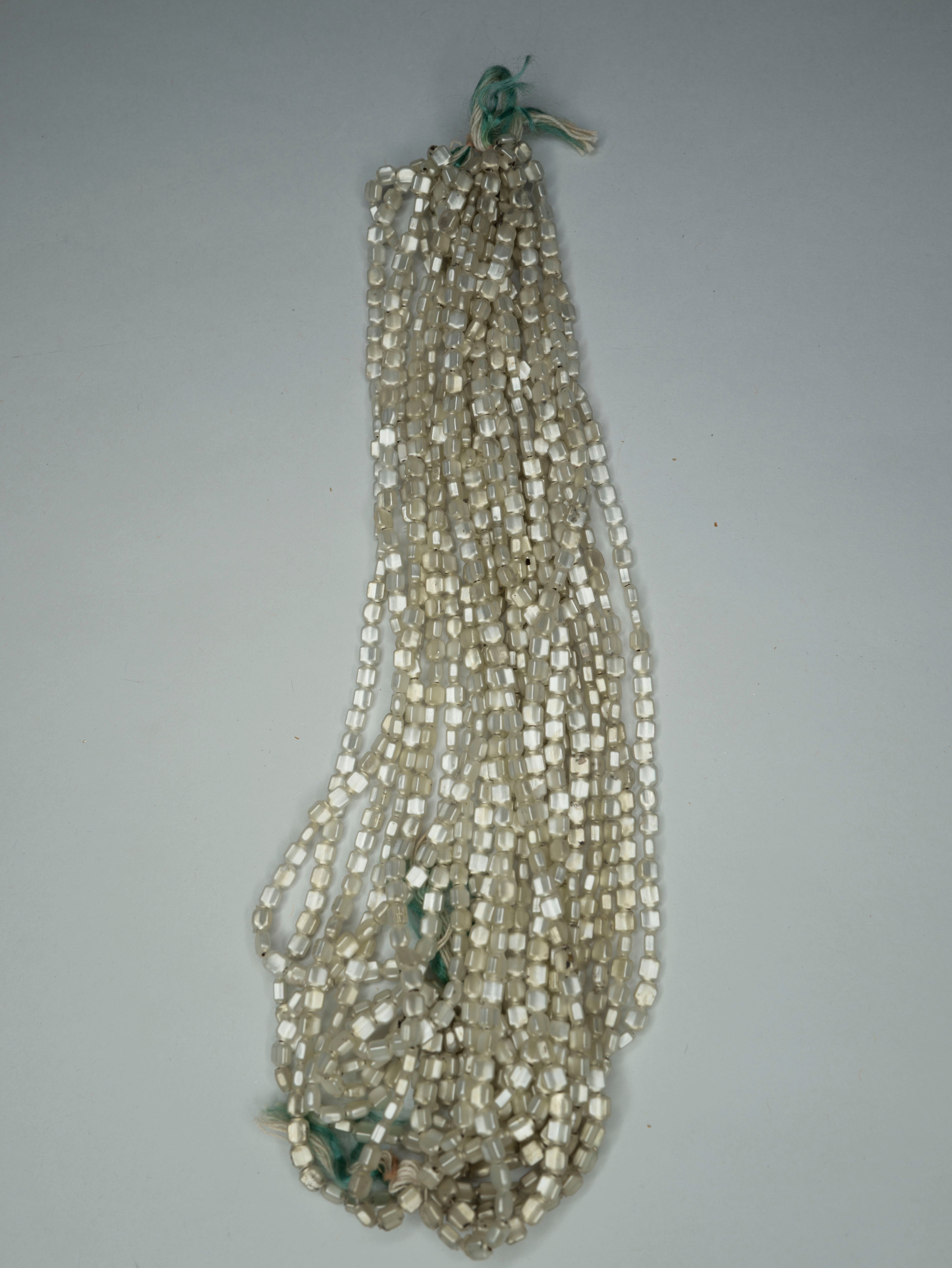 Antique Silver Matte Hollow-Blown Glass Beads