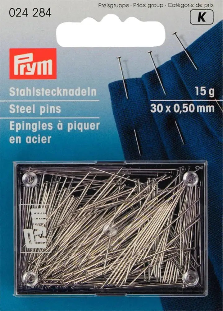 Hard Steel Pins 0.50 X 30MM Silver X 15G