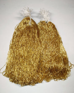 Two hanks of gold silver-lined Czech glass tubes