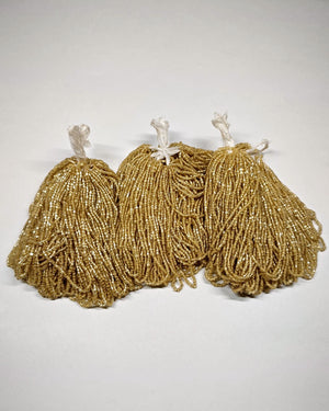 Pale gold silver-lined vintage Czech glass tubes, mini hanks
