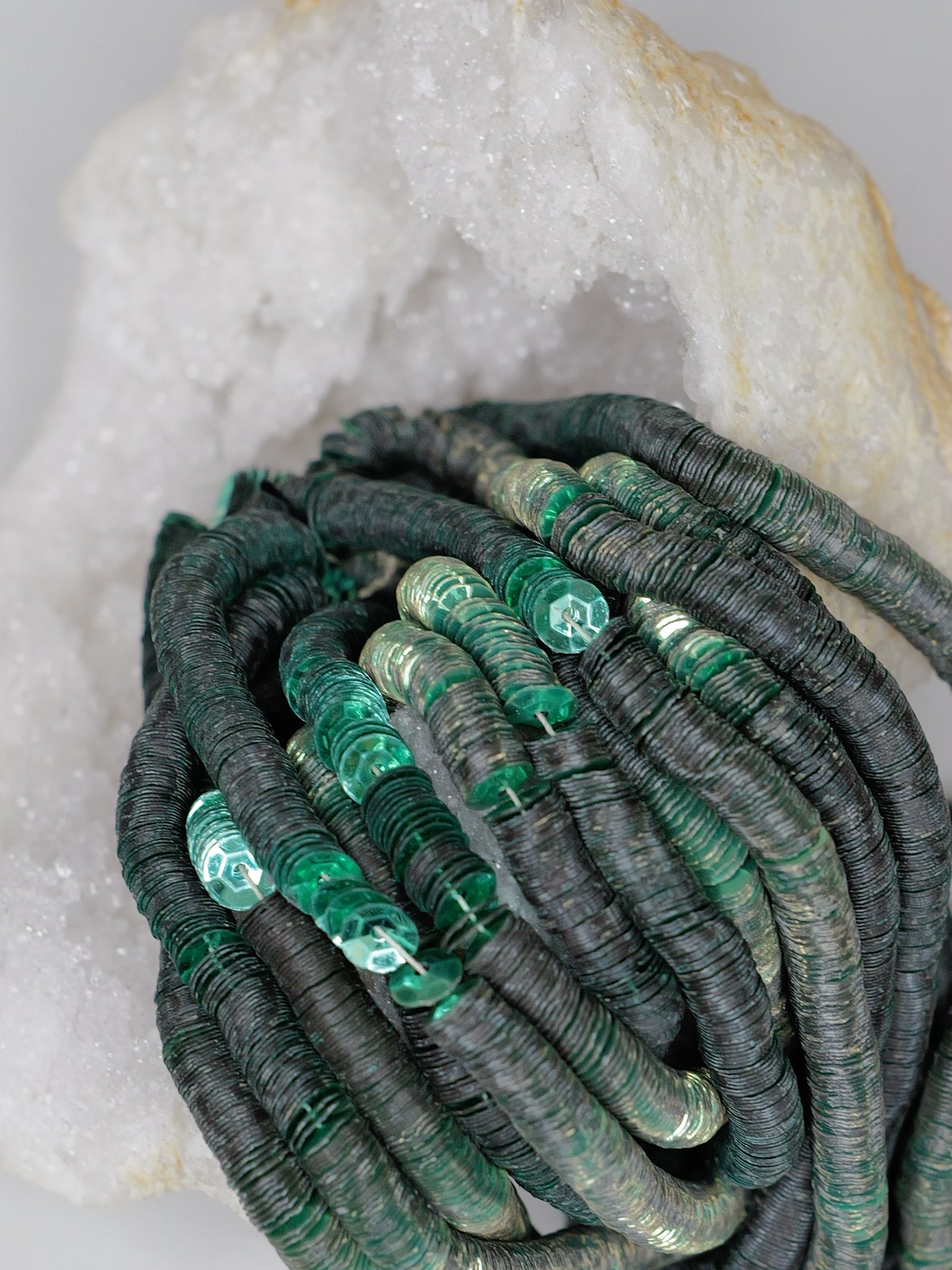 5mm Mixed Green Metallic Cuvettes - Norman Hartnell Archive
