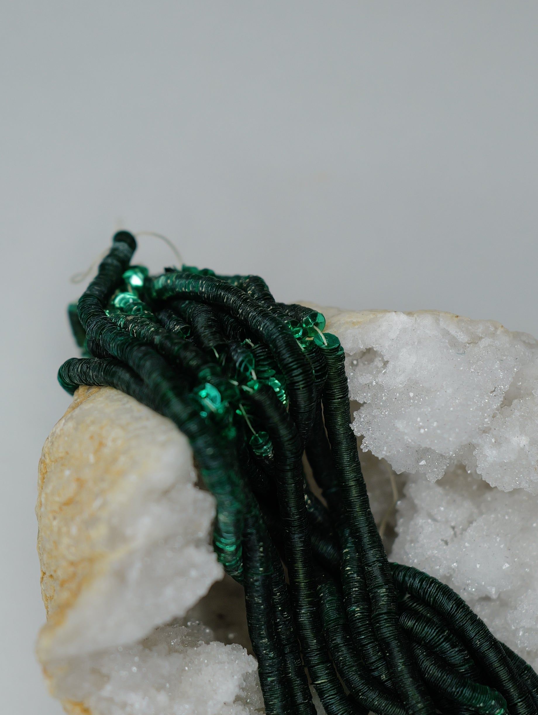 4mm Emerald Green Metallic Cuvettes - Norman Hartnell Archive