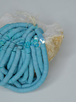 6mm Turquoise Blue Iris Sequins - Norman Hartnell Archive