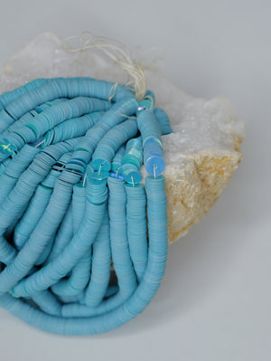 6mm Turquoise Blue Iris Sequins - Norman Hartnell Archive