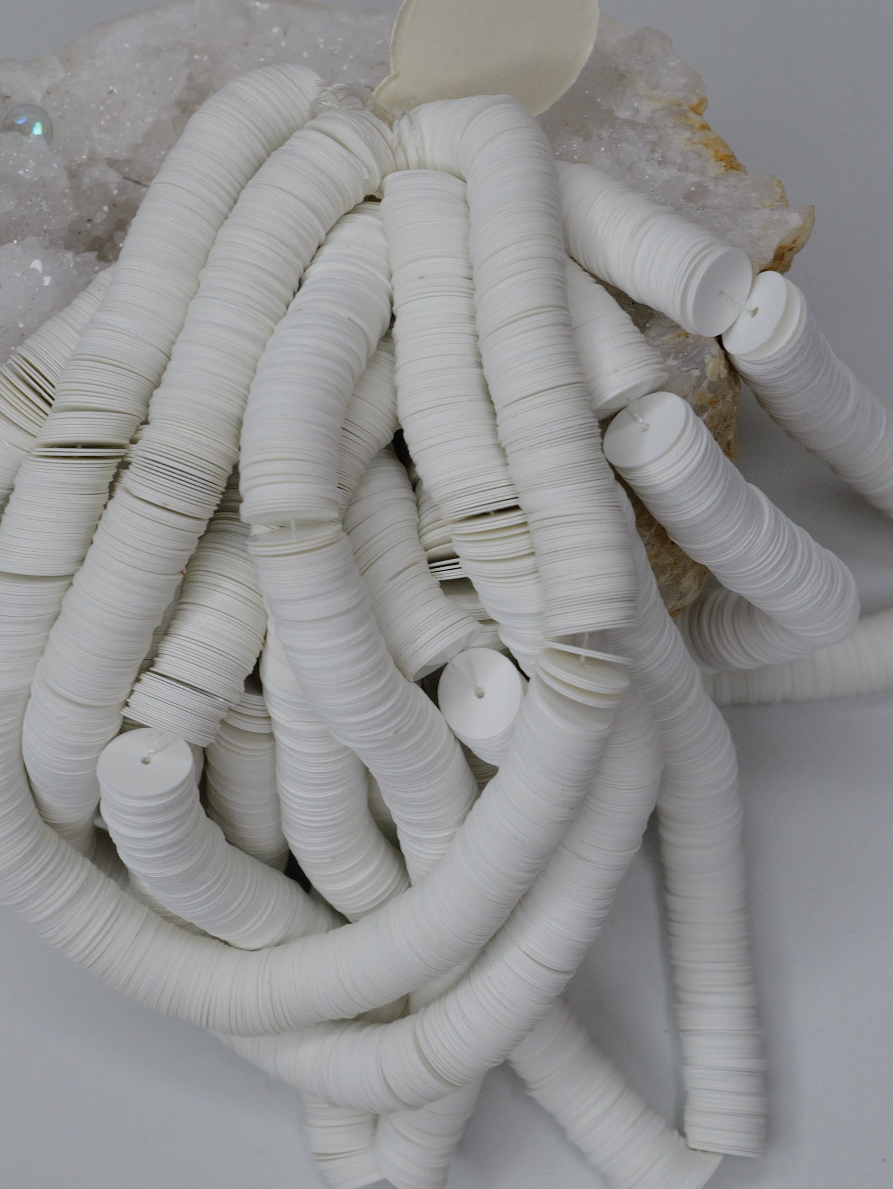 8mm White Porcelain Sequins