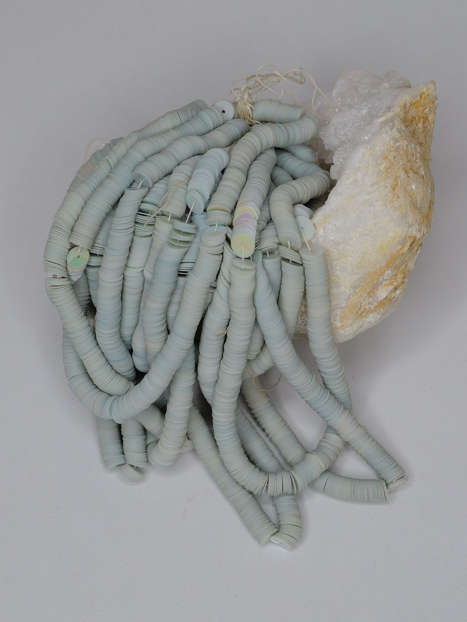 6mm Mist Blue Matt Iris Sequins - Norman Hartnell Archive