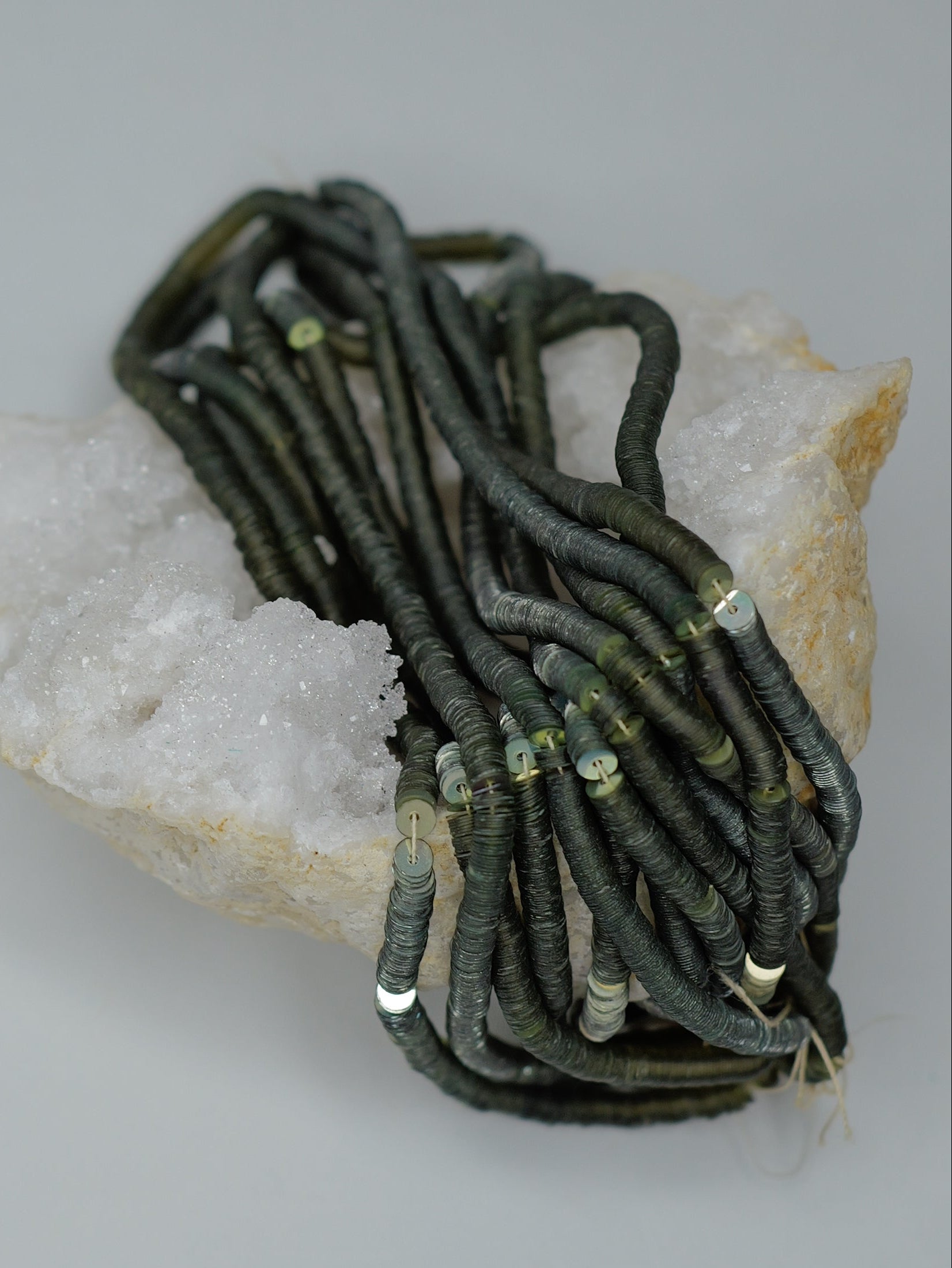 4mm Silver Green Sequins - Norman Hartnell Archive